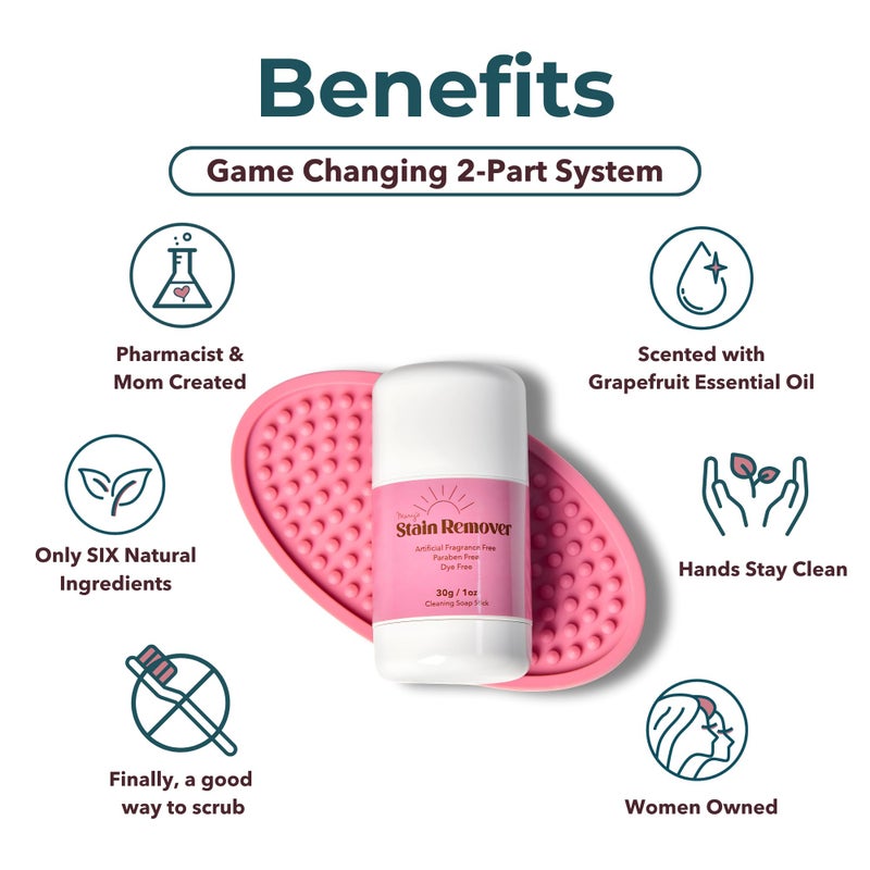 Mary’s Stain Remover - Natural & Powerful Refillable Stain Stick with Scrub Base, Only 6 Ingredients, Safe for Baby Clothes, Toddler & Kid Laundry. Works on Blood, Grass, Ink, Food, Markers & More - Image 5